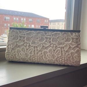 Tan and Lace Clutch Purse